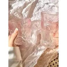 Copo de água de vidro de alta qualidade padrão glaciar vidro de uísque doméstico meninas high-End luz luxo ocidental vin