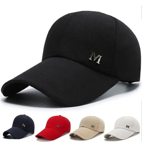 Extra longo borda M carta boné de lona masculino primavera verão protetor solar ao ar livre moda boné de beisebol femini