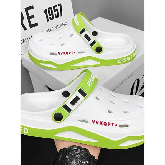 Buraco sapatos estilo masculino verão exterior usar condução sandálias de dupla utilização pisando na merda antiderrapan