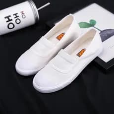 Primavera verão sapatos brancos femininos respirável baixo-topo casal deslizamento-On versão coreana conjunto pé não ama