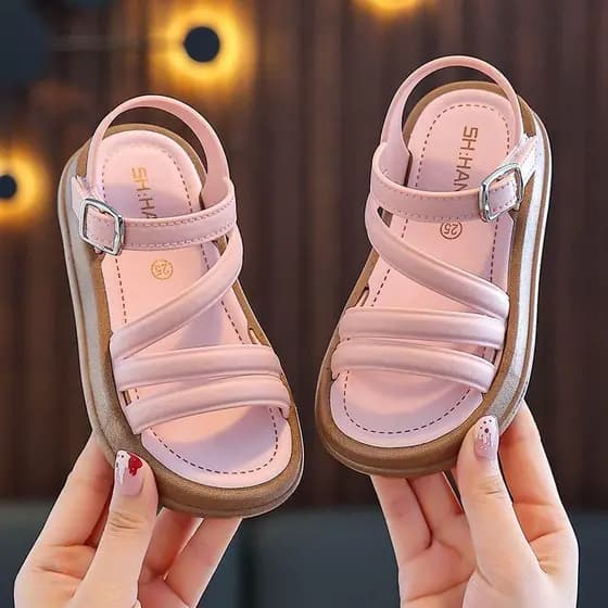 Crianças meninas sandálias dedo do pé aberto temperamento verão novo estilo moda versão coreana princesa estudante bonit