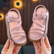 Crianças meninas sandálias dedo do pé aberto temperamento verão novo estilo moda versão coreana princesa estudante bonit