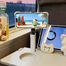 [Produtos de viagem] Suporte de telefone de avião de alto trilho portátil portátil Desktop preguiçoso titular Drama ferr