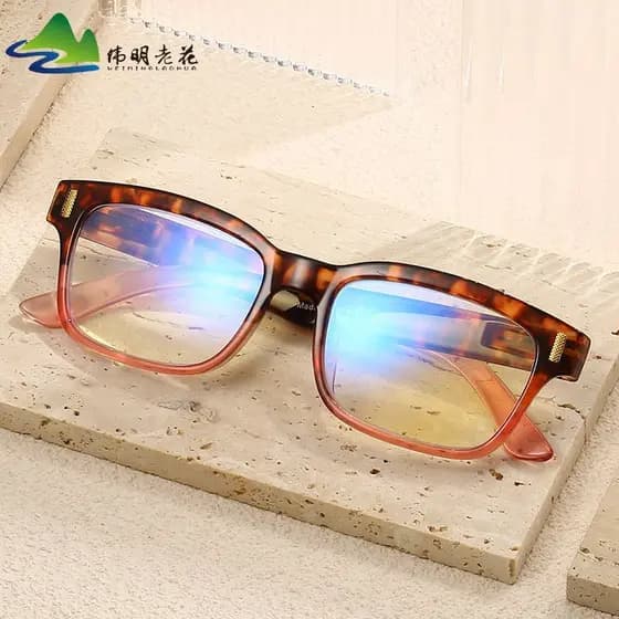 Retro E-commerce novo estilo rebites masculino feminino estilo folha óculos de leitura coreano ventilador filmado Anti-a