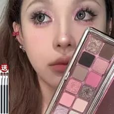 Novo produto Tinta em pó de corte leve Olho de gato Pequeno fumado Paleta de sombras de 12 cores fosco perolado doce pic