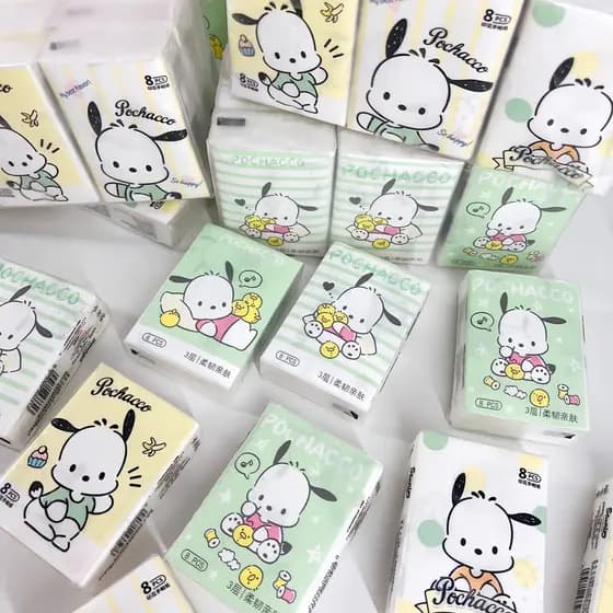 Sanrio impresso lenço de papel pequeno saco Pacha cão olá Kitty dos desenhos animados impresso tecido estudante tamanho