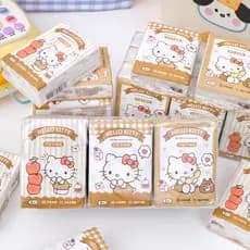 Sanrio genuíno Hello Kitty impresso lenço de papel estudante tecido pequeno saco portátil guardanapo tecido Facial