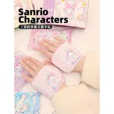 Sanrio genuíno bonito dos desenhos animados menina coração inverno quente série família mão pé compressa quente almofada