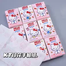 Genuíno Sanrio hellokitty impresso lenço de papel estudante crianças bonito guardanapo pequeno saco portátil papel tecid