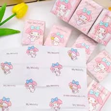 Sanrio genuíno melodia impresso lenço de papel estudante menina coração tecido Facial pequeno saco portátil guardanapo