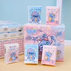Stitch impresso lenço de papel estudantes crianças escola Mini pequeno saco portátil guardanapo tecido Facial pode água