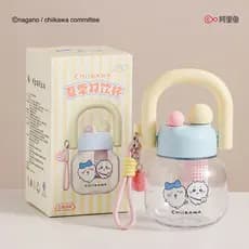 Jiyi Kawai 800ml grande capacidade copo duplo beber crianças portátil dos desenhos animados com divisória de chá dupla c