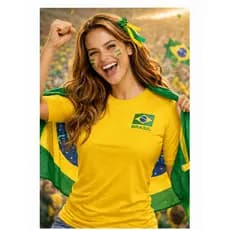 Camiseta Feminina Brasil Dryfit Verde Amarela look torcida Conforto e Estilo