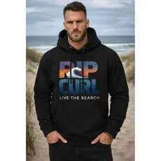 Moletom Rip Curl Live The Search Surf Masculino | Blusa de Frio Agasalho Canguru Estampado Casual