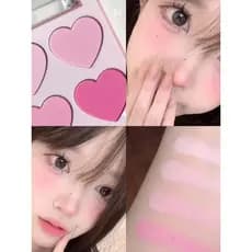Sweetheart Story Blush de quatro cores em pó delicado melhora naturalmente a tez Pseudo-Face Rouge ~ HERORANGE