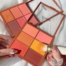 Seis cores 6 cores blush contorno placa conjunto orgasmo Taj Mahal garganta profunda pêssego abóbora blush amarelo