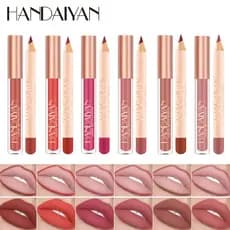 Brilho labial fosco de longa duração, brilho labial + conjunto de delineador labial, copo antiaderente, brilho labial, c