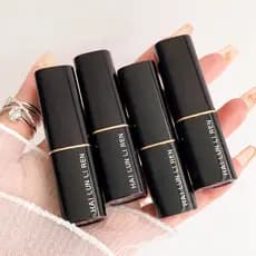 HLLR Helen beleza hidratante batom branco fosco clássico preto ouro tubo quadrado copo antiaderente batom não desbotado
