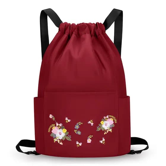 2024 novo estilo dobrável saco de viagem cordão mochila feminina grande capacidade simples saco de escola mochila de arm