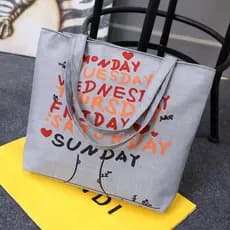 Bolsa de lona feminina bolsa de ombro 2024 novo estilo compras grande capacidade trabalho estudantes do ensino médio car