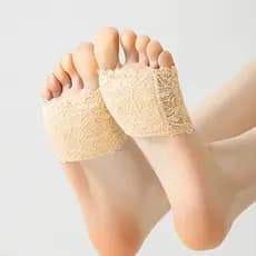 Meias de renda renda meia palma femininas verão Ultra-finas meias invisíveis anti-desgaste antepé meias almofada de algo