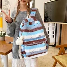 Casual Graffiti feminino mochila novo estilo leve All-Match saco de computador grande capacidade médio faculdade St
