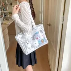 Japonês simples pequeno fresco bonito renda Commuter grande capacidade 2026 outono inverno novo estilo meninas secundári