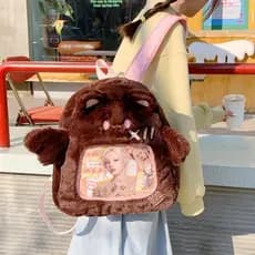2026 novo estilo bonito dos desenhos animados mochila de pelúcia feminino bonito menina coração viagem diária macio boni