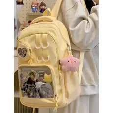 Japonês bidimensional mochila saco de dor júnior meninas do ensino médio saco de escola de grande capacidade ins nicho c
