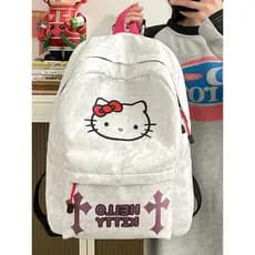Bonito marca d'água completa Hello Kitty mochila novo estilo Hellokitty mochila estudante do ensino médio kt gato saco d