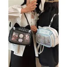 Japonês de grande capacidade All-Match estilo Preppy mochila doce bonito gato dor saco mensageiro mochila Anime periféri