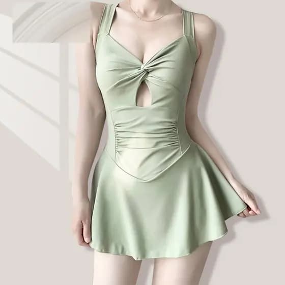 Primavera quente maiô feminino conservador pequeno peito maiô puro desejo clareamento High-End doce menina beira-mar mai