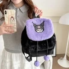 Meninas mochila bonito de pelúcia dos desenhos animados mochila estudantes do sexo feminino diário Mini mochila grande c