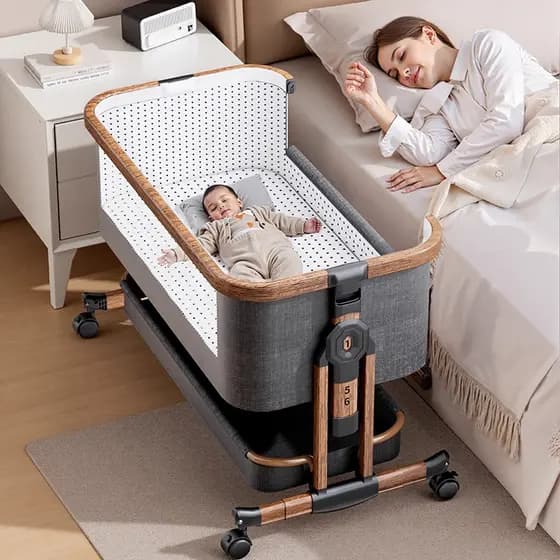 Berço alemão NaturaBloom com costura removível, cama grande, multifuncional, dobrável, Anti-pitada, berço de mão