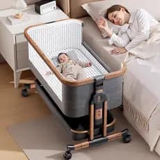 Berço alemão NaturaBloom com costura removível, cama grande, multifuncional, dobrável, Anti-pitada, berço de mão