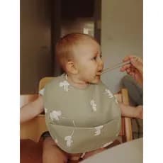 Alemão NaturaBloom Bebê Arroz Bolso À Prova D 'Água Oilproof Suplemento Alimentar Do Bebê Comer Extra Grande Macacão Tri