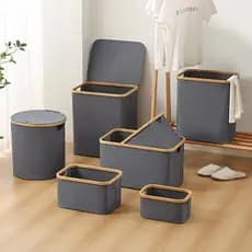 Estilo japonês quarto banheiro cesta de roupas sujas dobrável cesta de roupas sujas cesta de armazenamento de roupas suj
