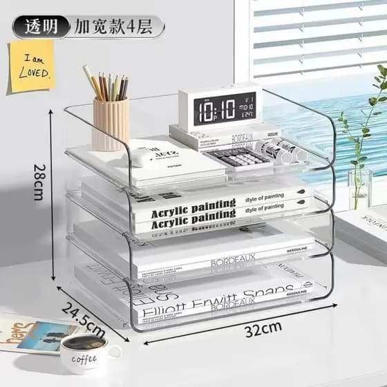 Rack de armazenamento de mesa estante arquivo rack livro a4 papel aprendizagem organização caixa estudante Desktop caixa