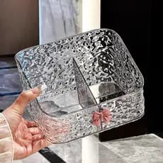 Caixa de armazenamento de cosméticos de luxo leve transparente Desktop cômoda batom produtos de cuidados com a pele arru