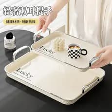 Bandeja retangular para copos de água doméstica, bandeja para frutas, jantar, lanche, plástico, grande bandeja para jant