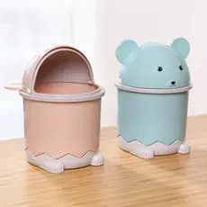 Vendas diretas da fábrica dos desenhos animados Desktop lata de lixo com tampa mesa Mini lata de lixo criativo casa sala