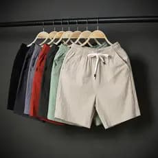 Verão casa puro algodão Shorts masculino Casual esportes calças de cinco pontos masculino algodão linho Plus Size calças