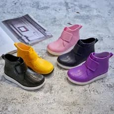 Moda tubo curto médio grande crianças botas de chuva estudante adulto sapatos de água antiderrapante resistente ao desga