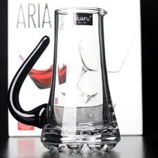Dispensador de vinho branco de vidro cristal com alça decantador de vinho tinto dispensador de alça preta com escala luz