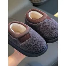 Crianças sapatos de algodão meninos meninas pelúcia antiderrapante estudante chinelos de sola grossa casa inverno quente