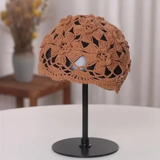 Nicho Design japonês Retro Baotou chapéu feminino outono inverno versão coreana moda All-Match malha flor lã boina chapé