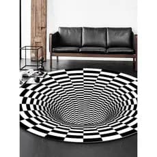Brilho tapete influenciador mesmo estilo 3D visão tridimensional redondo sala de estar tapete ilusão quarto pé tapete me