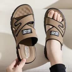 Sandálias masculinas 2025 novo estilo de sola grossa praia verão exterior wear pai antiderrapante resistente ao desgaste