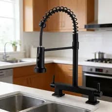 Torneira Pia Cozinha Flexível 360° Retrátil 3 Modos Quente e Frio Inox Duplo Controle