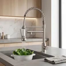 Torneira Gourmet Cozinha Retrátil Quente e Frio Spray Flexível 360°